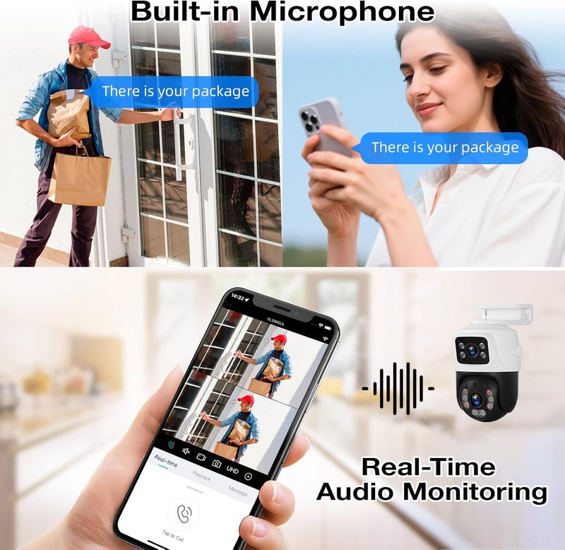 Fuers نظام كاميرات أمان 8CH 4K مع 2 كاميرا سلكية 6MP PoE مزدوجة العدسة، مسجل فيديو شبكة 8 قنوات مع قرص صلب سعة 500GB، كشف ذكي عن الأشخاص، تطبيق موبايل وتحكم عن بعد عبر الكمبيوتر - Image 4